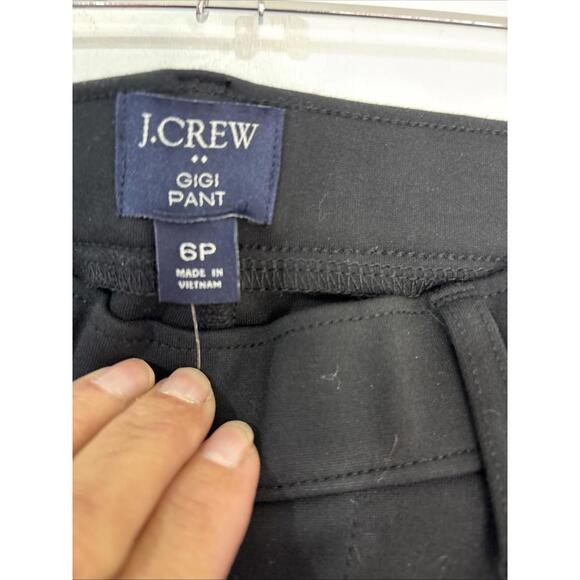 J Crew THE GIGI Black Ponte Knit Skinny Stretch Pants Low Rise Womens 6P NWT NEW - Picture 2 of 9
